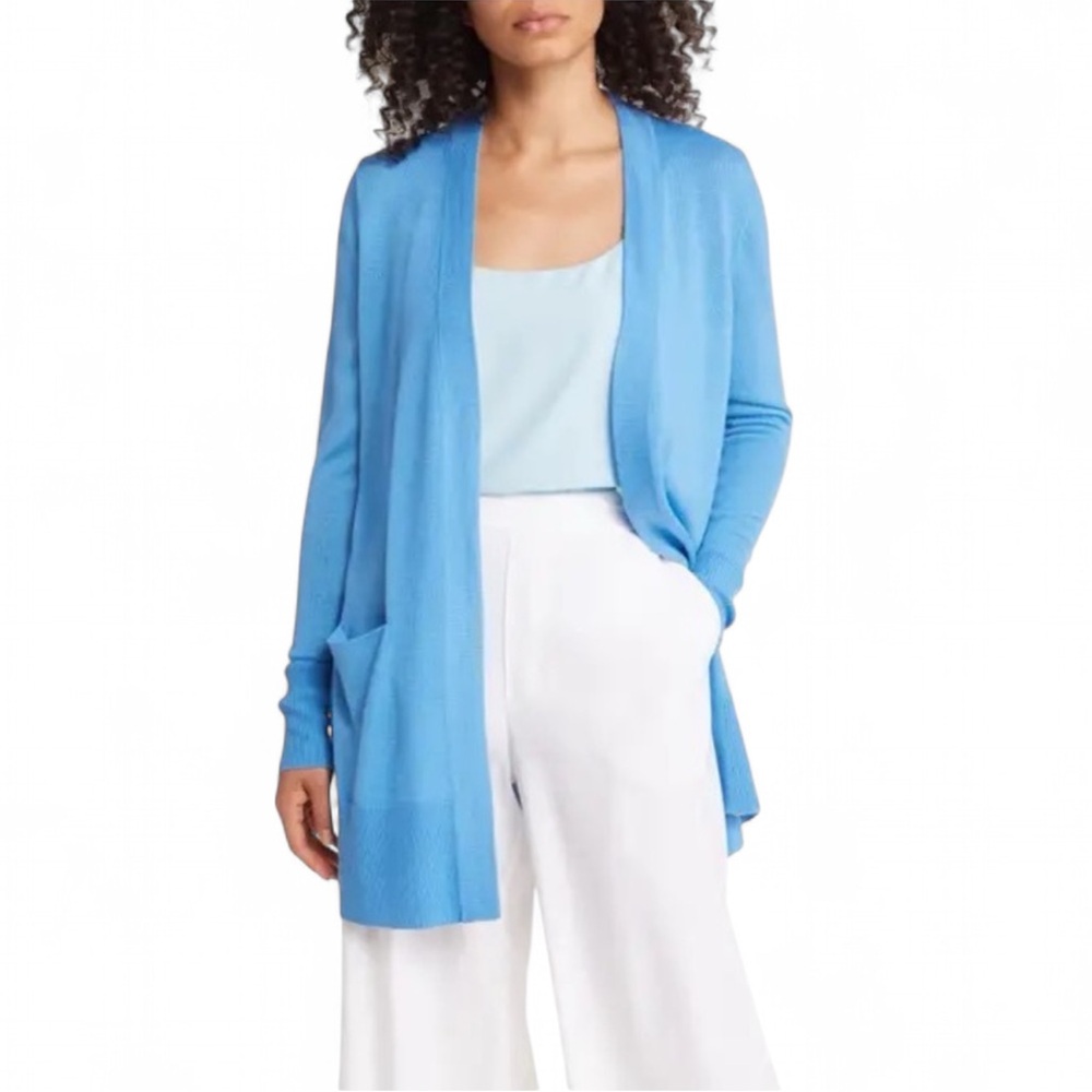 Nordstrom Open Front Cardigan Blue Maya XL